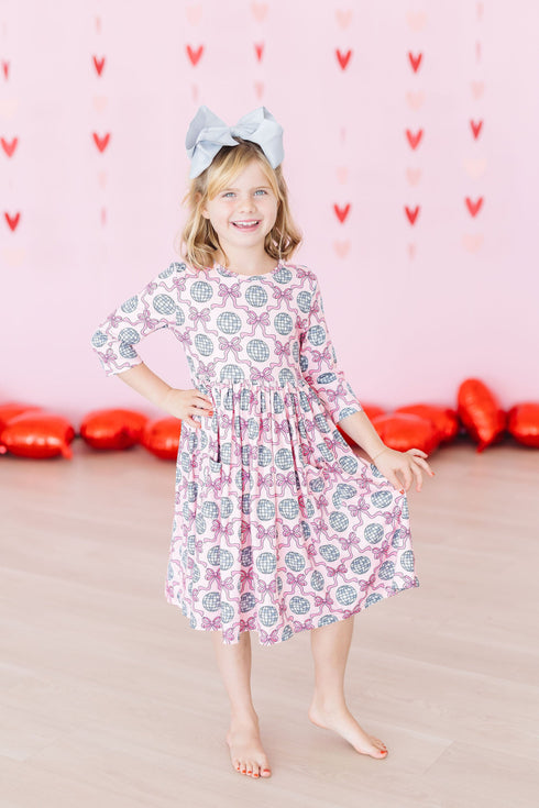 disco-bows-3-4-sleeve-pocket-twirl-dress Mila &  Rose - Sophia's Style--12-24M--2